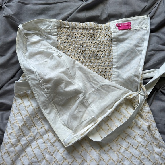 BCBGirls Cream and Gold Strapless Dress - Picture 8 of 8